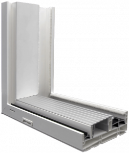 3750 Sliding Patio Door Cutaway White Clear Sill