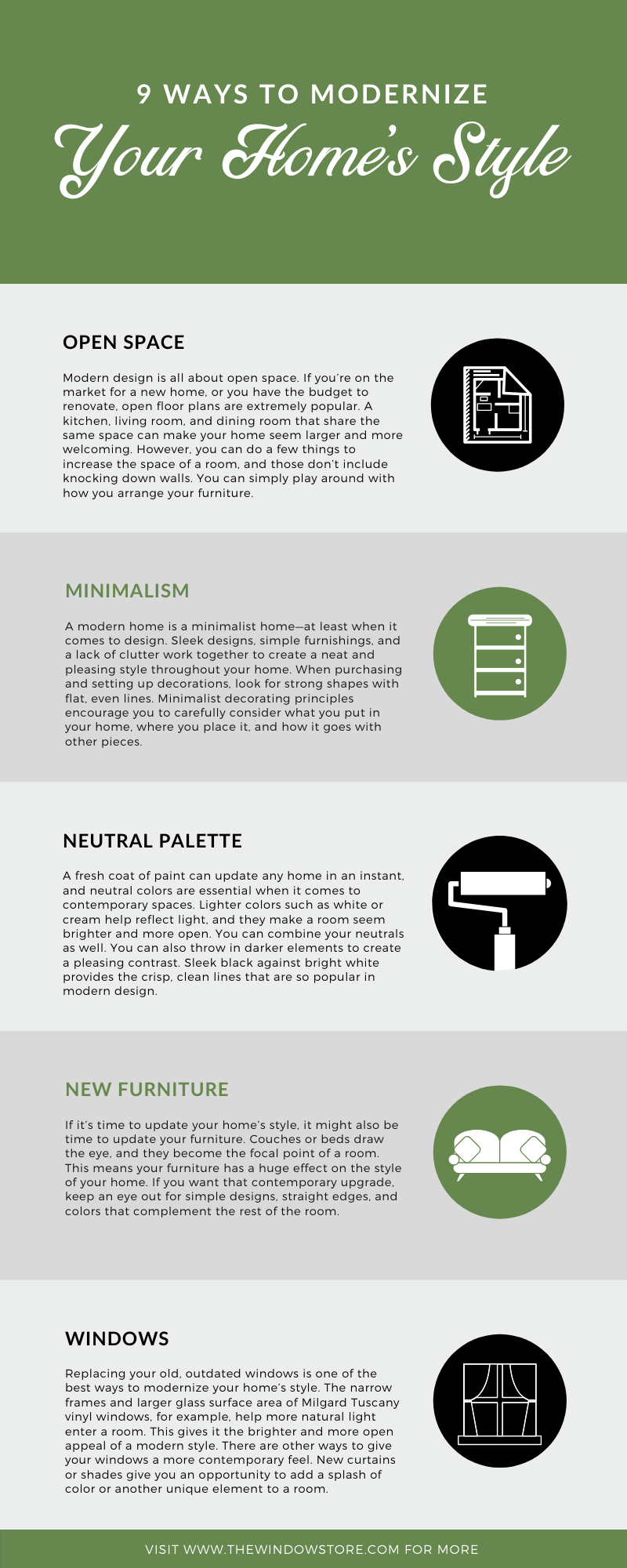9 Ways to Modernize Your Home’s Style infographic